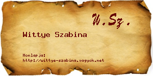 Wittye Szabina névjegykártya